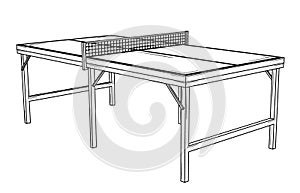 Table for table tennis or ping pong ready to match