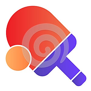 Table tennis flat icon. Ping pong color icons in trendy flat style. Tennis racket and ball gradient style design
