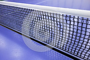 Table tennis net closeup.Ping pong