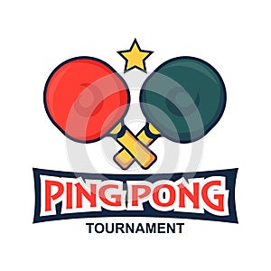 Table tennis, ping pong label, logo, badges and design elements. Sport logotype templateping.Table tennis tournament.