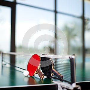 Table tennis rackets and ball