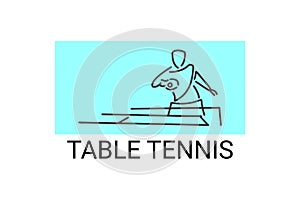 table tennis sport vector line icon. playing table tennis.