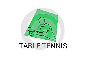 table tennis sport vector line icon. playing table tennis.