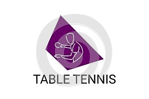 table tennis sport vector line icon. playing table tennis.