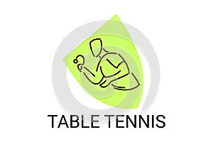 table tennis sport vector line icon. playing table tennis.