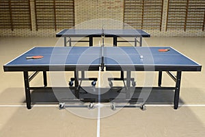 Table tennis in the sports hall