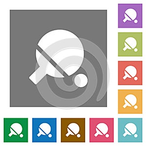 Table tennis square flat icons