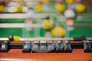 Table to indicate the score in table football. Table soccer