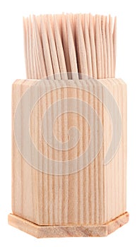 Table toothpicks in wooden box