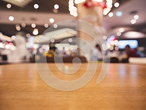 Table top Bar interior Restaurant with people Blur background