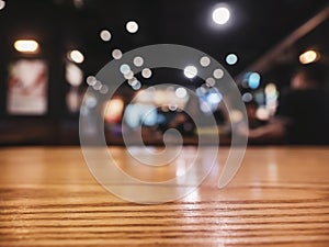 Table top counter Bar restaurant interior lighting blur background