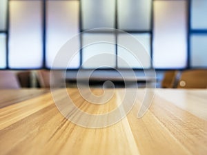 Table top counter with Blur Restaurant Interior Shop background