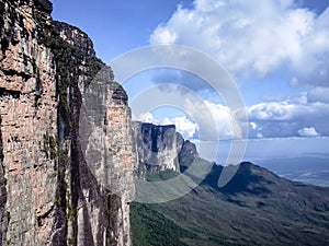 Table-top mountain side  Roraima Tepuy in Venezuela photo