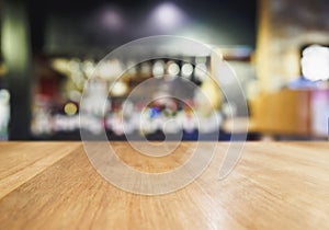 Table Top wooden Counter Blur Bar Beer pub background