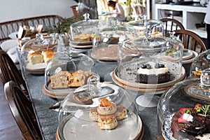 Table with Variety Cakes and Pastries