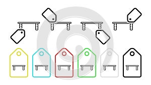 Table vector icon in tag set illustration for ui and ux, website or mobile application