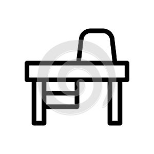 table wooden line icon illustration vector graphic
