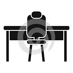 Table workplace icon simple vector. Posture work