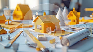 The architecture model house. AI generated