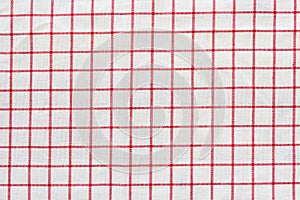 Tablecloth checkered red and white texture background