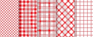 Tablecloth red seamless pattern. Tartan plaid backgrounds. Vector illustration