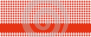 Tablecloth red and white with stripe