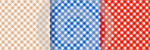 Checkered seamless pattern. Set tablecloth prints. Vector illustration