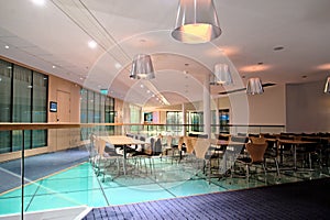 Tables and chairs in contemporary Lobby photo