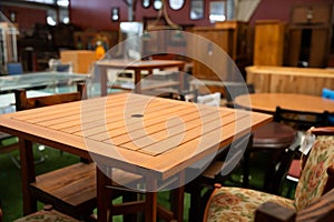 Tables in furniture shop