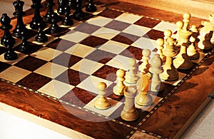 Tables prepared for a chess games tournament