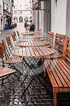 Tables after the  rain