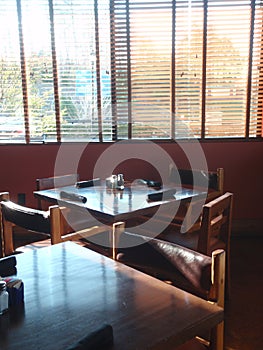 Tables in restaurant