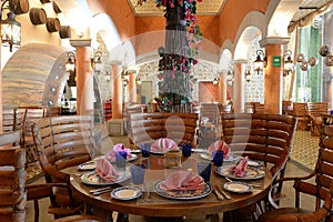 Tables in restaurant