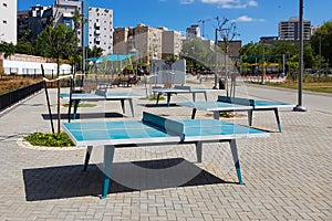 Tables for table tennis in the recreation area