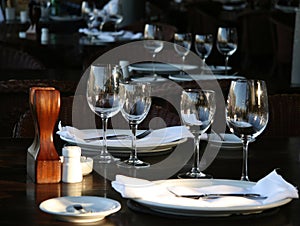 Tablesetting in a restaurant