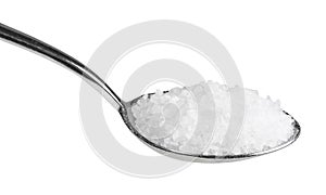 tablespoon with coarse grained Sea Salt close up