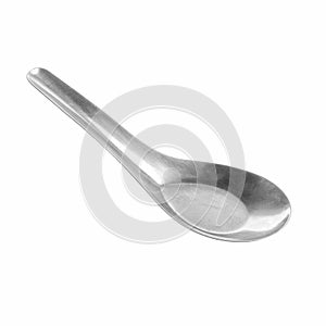 Tablespoons of stainless steel isolated on white background.