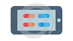 Tablet with Apps Icon, Mobile Device and Digital Content, vector design Generative AI