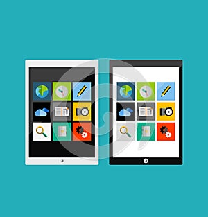 Tablet apps responsive flat ui design