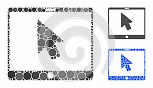 Tablet arrow pointer Mosaic Icon of Circle Dots