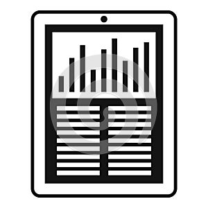 Tablet audit icon, simple style