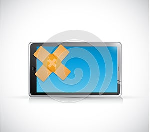 tablet band aid fix solution concept