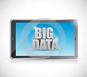 Tablet and big data message illustration design