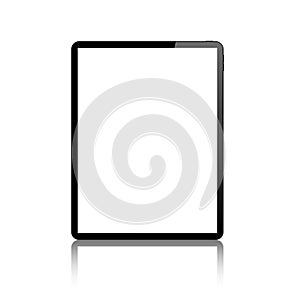 Tablet blank screen vector mock up. realistic pad empty screen mockup.  isolated tablet on white background with reflection
