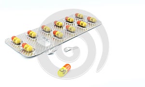 Tablet blister with pills and poison