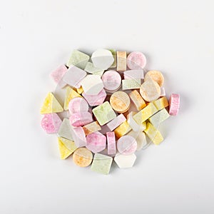 Tablet Candies Isolated, Compressed Tablets