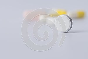 tablet closeup on white background, isolate.