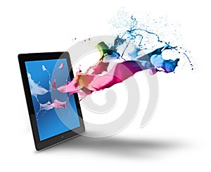 Tablet computer color splash photo