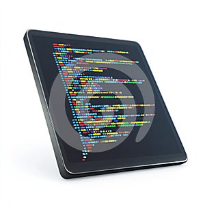Colorful Code on Modern Tablet, Software Development Concept