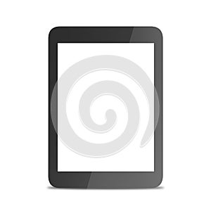 Tablet computer, electronic device isolated on white background.